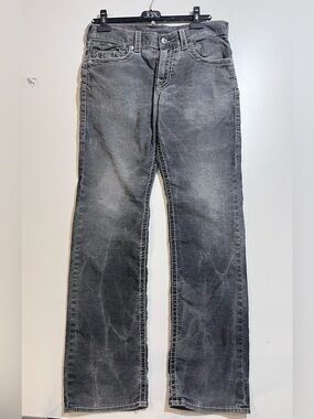 True religion Men's Washed Black Straight-Leg Jeans Sz 32x32